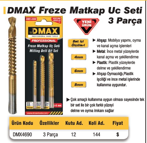 DMAX FREZE MATKAP UÇ SETİ